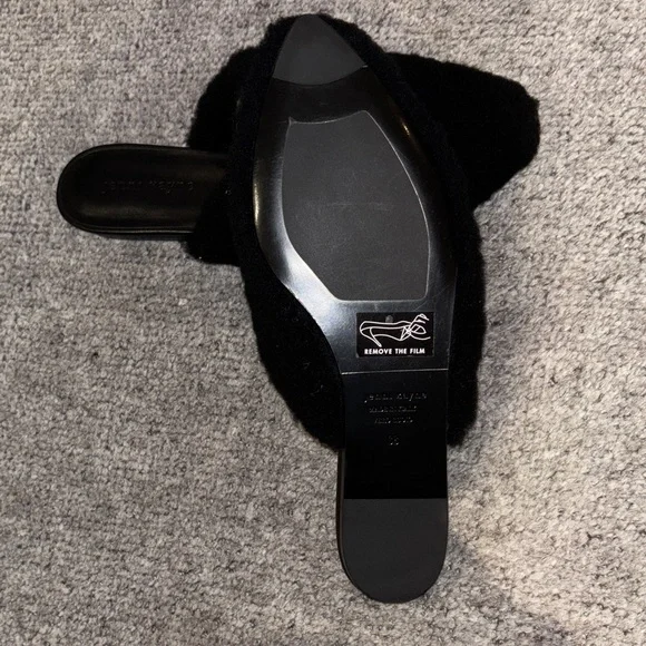 Jenni Kayne Black Shearling Mules